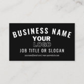 ロゴのアップロード |黒モダンと白（編集可能） 名刺 (正面)