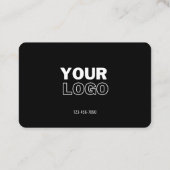 ロゴのアップロード |黒モダンと白(編集可能) 名刺 (裏面)