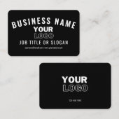 ロゴのアップロード |黒モダンと白(編集可能) 名刺 (正面/裏面)