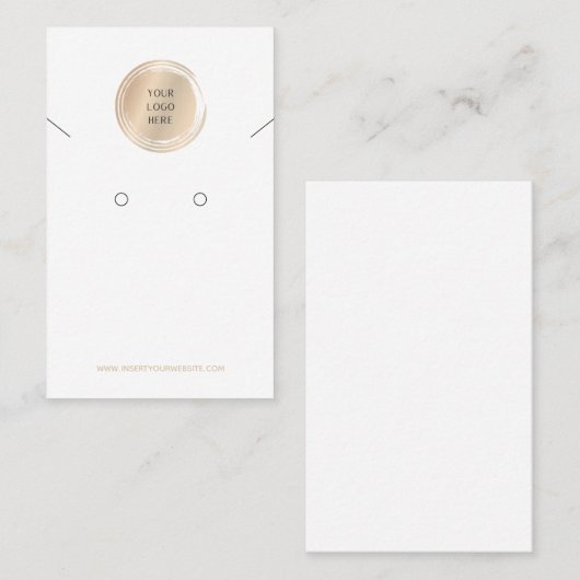 ロゴのイヤリングとネックレスの名刺を挿入 名刺 (正面/裏面)