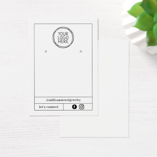 ロゴのイヤリングの追加 |ジュエリーディスプレイカード (デスク)