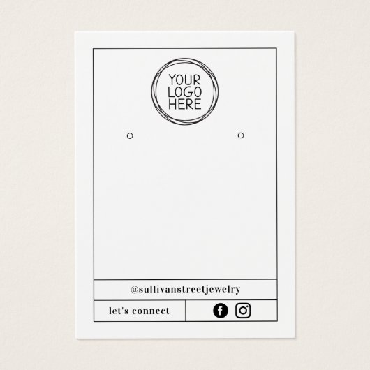 ロゴのイヤリングの追加 |ジュエリーディスプレイカード (正面)