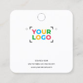 ロゴのイヤリングを追加するソーシャルメディア表示カード スクエア名刺 (正面)