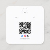 ロゴのイヤリングを追加するソーシャルメディア表示カード スクエア名刺 (裏面)