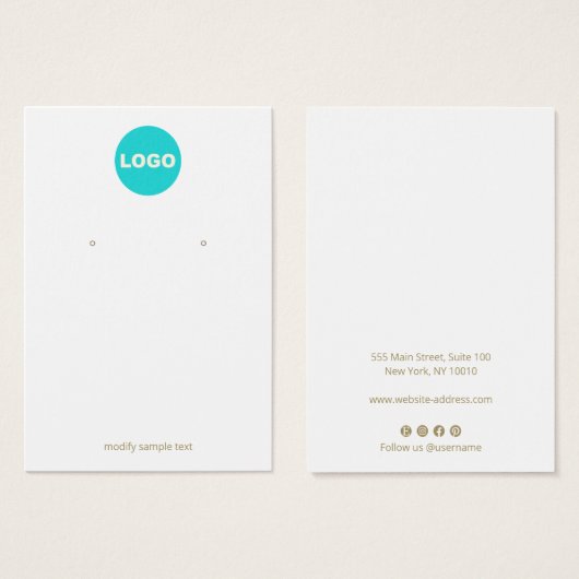 ロゴのイヤリングを追加する(白無地) (正面&裏面)