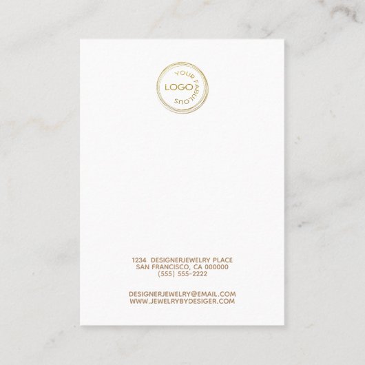 ロゴのイヤリングディスプレイを追加する3ペア白 名刺 (裏面)