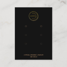 ロゴのイヤリングディスプレイを追加する3ペア黒 名刺
