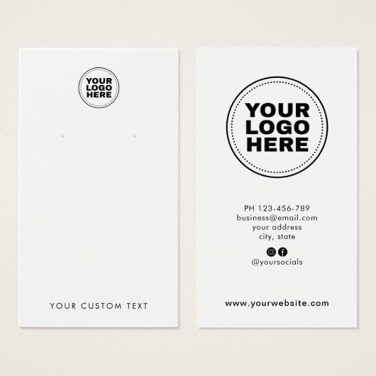 ロゴのイヤリングモダン表示カーミニマルドを追加する (正面&裏面)