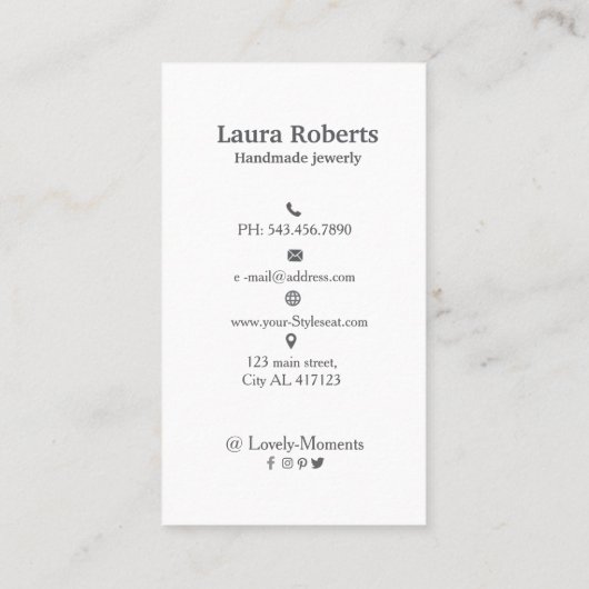 ロゴのイヤリング表示の名刺を追加する 名刺 (裏面)