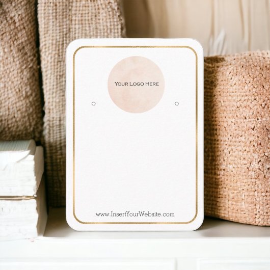 ロゴのイヤリング表示の薄い金ゴールド(縦) 名刺