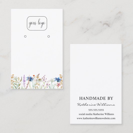 ロゴのイヤリング表示を追加する |ワイルドフラワーフローラ 名刺 (正面/裏面)