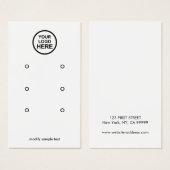 ロゴのイヤリング表示カード (正面&裏面)