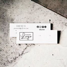 ロゴのイヤリング表示ソーシャルメディアQRコード スキニー名刺