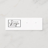 ロゴのイヤリング表示ソーシャルメディアQRコード スキニー名刺 (正面)