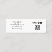 ロゴのイヤリング表示ソーシャルメディアQRコード スキニー名刺 (裏面)