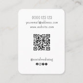 ロゴのイヤリング表示ソーシャルメディアQRコード 名刺 (裏面)