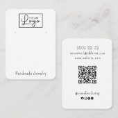 ロゴのイヤリング表示ソーシャルメディアQRコード 名刺 (正面/裏面)