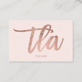 ロゴのエレガントなばら色の金ゴールドのタイポグラフィの赤面 名刺 (正面)