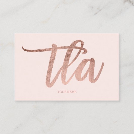 ロゴのエレガントなばら色の金ゴールドのタイポグラフィの赤面 名刺 (正面)