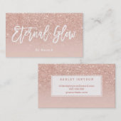 ロゴのエレガントなタイポグラフィの赤面のばら色の金ゴールドのグリッター 名刺 (正面/裏面)