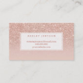 ロゴのエレガントなタイポグラフィの赤面のばら色の金ゴールドのグリッター 名刺 (裏面)
