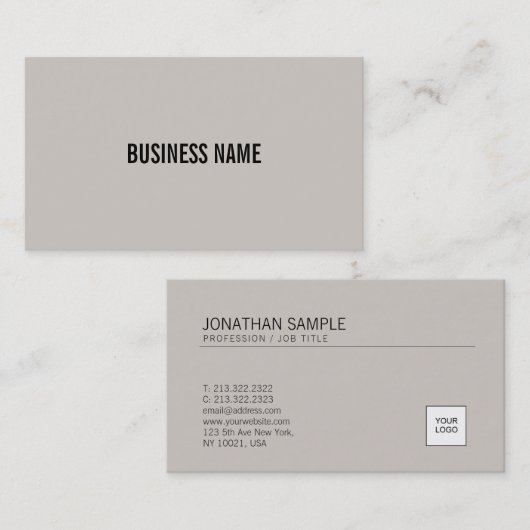 ロゴのエレガントなブラウンのあなたの専門のデザインを加えて下さい 名刺 (正面/裏面)