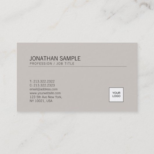 ロゴのエレガントなブラウンのあなたの専門のデザインを加えて下さい 名刺 (裏面)