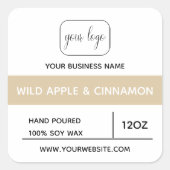 ロゴのオートミールのカラーブロックを追加する |製品 スクエアシール (正面)