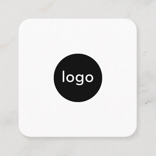 ロゴのカスタム円をプロフェッショナル白に追加 スクエア名刺 (正面)