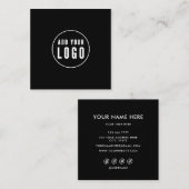 ロゴのカスタム円をプロフェッショナル黒に追加 スクエア名刺 (正面/裏面)