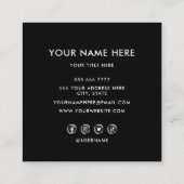 ロゴのカスタム円をプロフェッショナル黒に追加 スクエア名刺 (裏面)