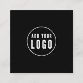 ロゴのカスタム円をプロフェッショナル黒に追加 スクエア名刺 (正面)