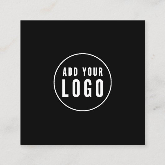 ロゴのカスタム円をプロフェッショナル黒に追加 スクエア名刺 (正面)