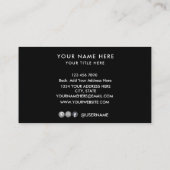 ロゴのカスタム円をプロフェッショナル黒に追加 名刺 (裏面)