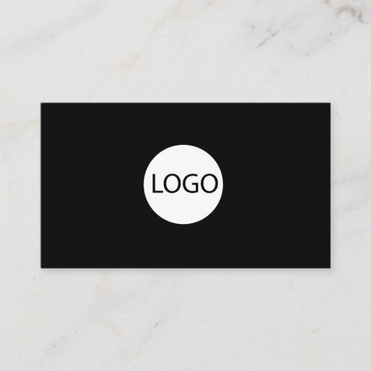 ロゴのカスタム円をプロフェッショナル黒に追加 名刺 (正面)