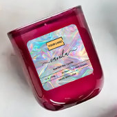 ロゴのキャンドルラベルをホログラフィックに追加 スクエアシール