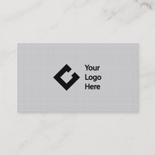 ロゴのクラシックでフェイクなリネン灰色 名刺 (正面)