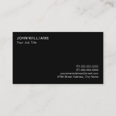 ロゴのクラシックで黒い名刺 名刺 (裏面)