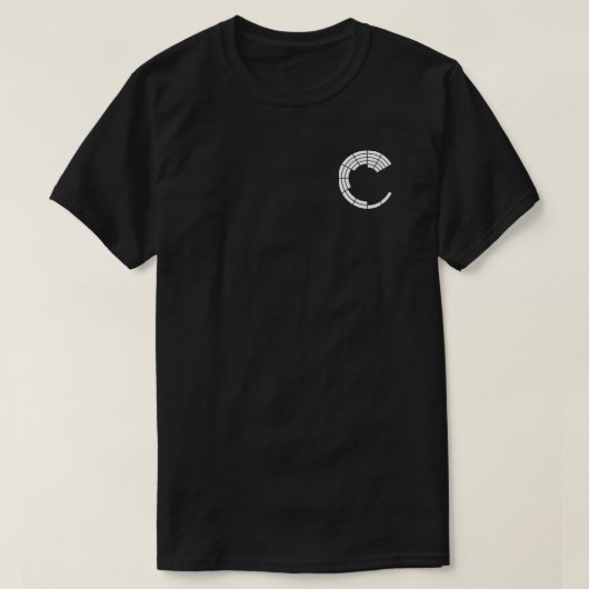 ロゴのクラリオンの西の黒いTシャツ Tシャツ (デザイン正面)