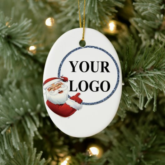 ロゴのクリスマスホリデーを追加 セラミックオーナメント (ツリー)