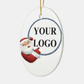 ロゴのクリスマスホリデーを追加 セラミックオーナメント (左)