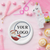 ロゴのクリスマスホリデーを追加 ペーパープレート (パーティー)