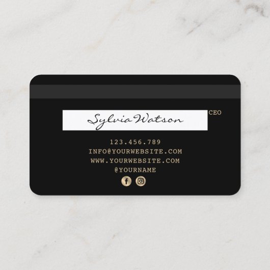 ロゴのクレジットカードの追加スタイル 名刺 (裏面)