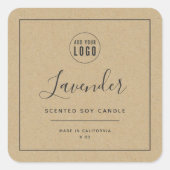 ロゴのグレーのKraft製縁ど品ラベルを追加 スクエアシール (正面)