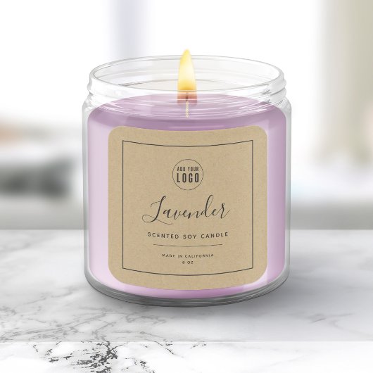 ロゴのグレーのKraft製縁ど品ラベルを追加 スクエアシール