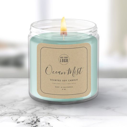 ロゴのグレーのKraft製縁ど品ラベルを追加 スクエアシール