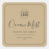 ロゴのグレーのKraft製縁ど品ラベルを追加 スクエアシール (正面)