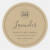 ロゴのグレーのKraft製縁ど品ラベルを追加 ラウンドシール (正面)