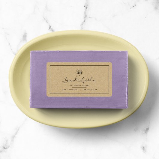 ロゴのグレーのKraft製縁ど品ラベルを追加 ラベル