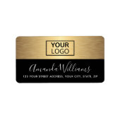 ロゴのゴールデングラデーションの追加フェミニン差出人住所 ラベル (正面)